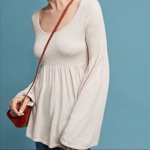 NWOT Anthropologie Bell Sleeve Babydoll Top